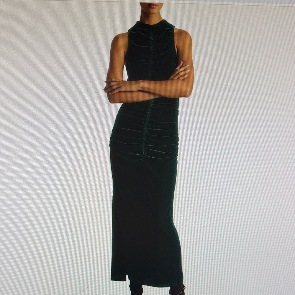 Reiss Niva Velvet Maxi Dress - Teal